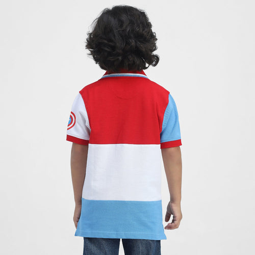 Captain America Boys Polo Tees  | Multi Color