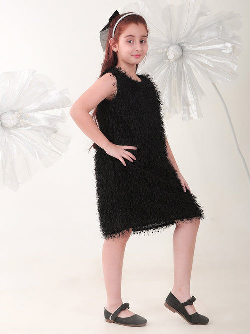 Girls Dresses Black Sleeveless Round