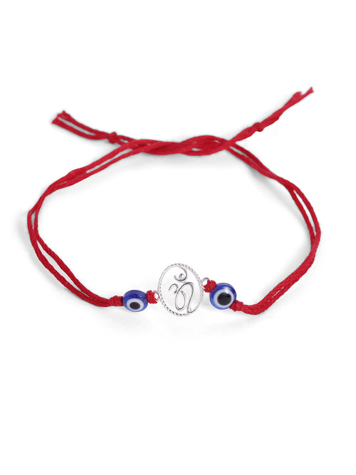 925 Silver-ohm & evil eye Rakhi for Kids