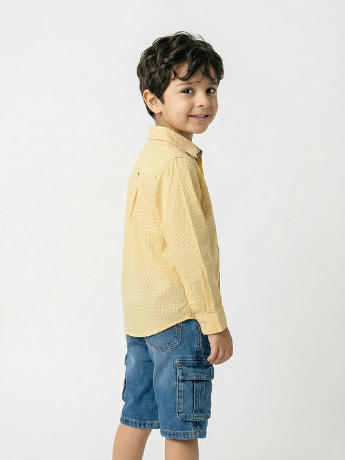 Boy's Shirts Blue Full sleeve Spread Collar