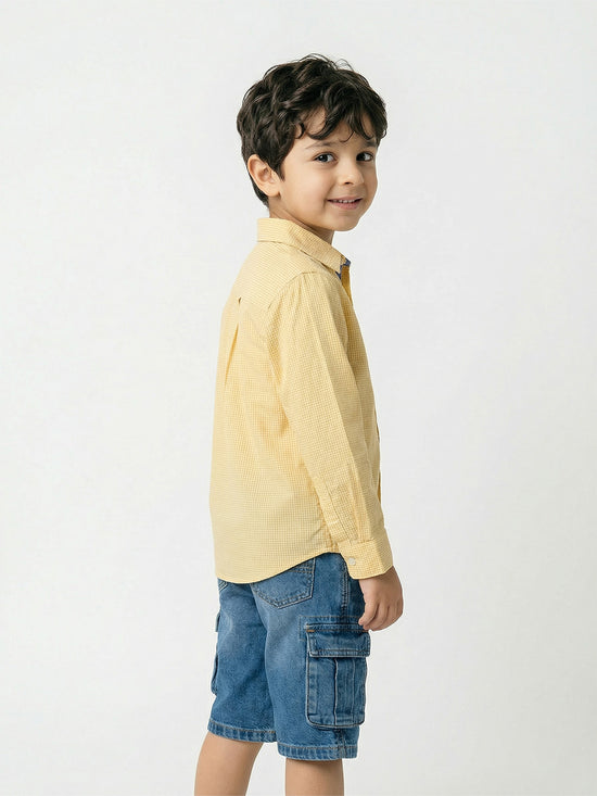 Boy's Shirts Blue Full sleeve Spread Collar