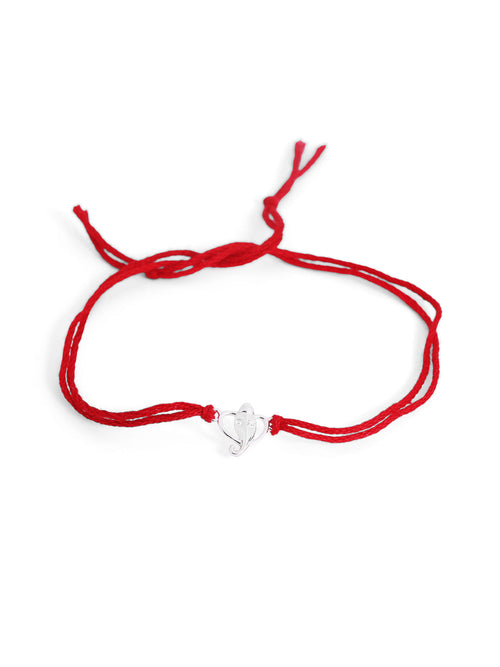 925 Silver-Ganesha Rakhi for Kids in Cubic Zirconia