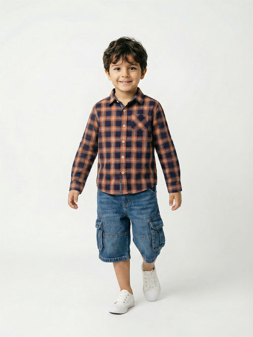 Boy's Shirts Multi Full sleeve Spread Collar
