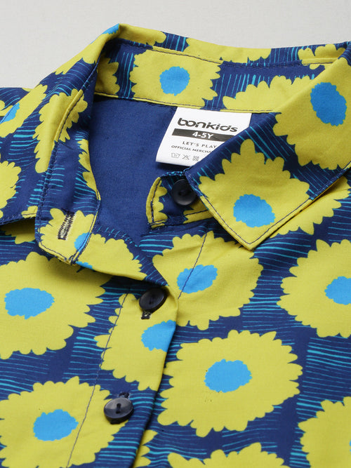 Girls Dress Yellow/Navy