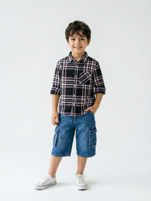 Boy's Shirts Multi Full sleeve Spread Collar