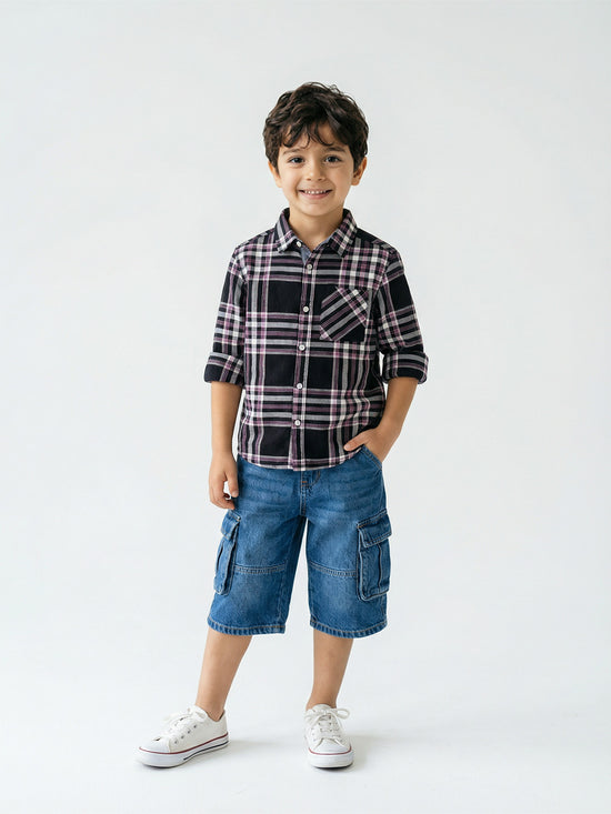 Boy's Shirts Multi Full sleeve Spread Collar