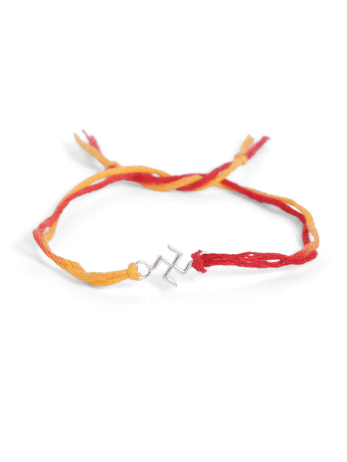 925 Silver-Swastik Rakhi for Kids