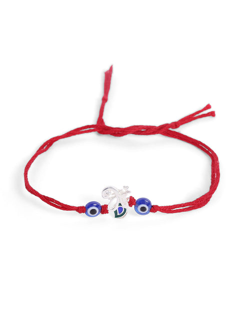 925 Silver-flute & peacock feather Rakhi for Kids