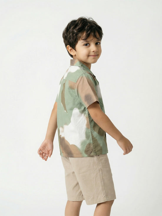 Boy's Shirts Multi Short Sleeve Spread Collar|BON11827