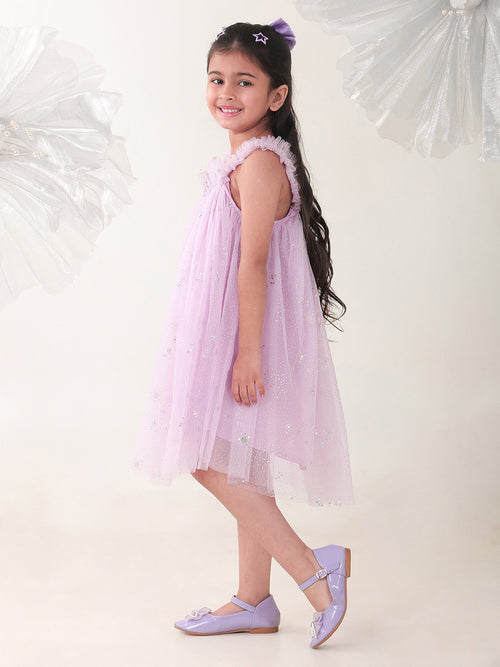 Girls Dresses Lilac Sleeveless Round