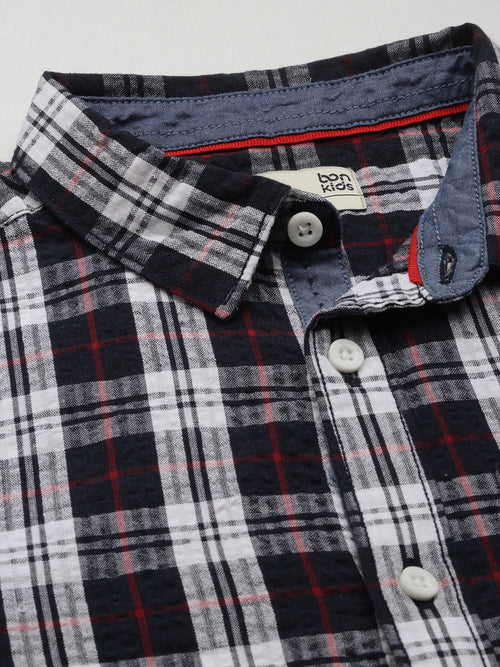 Boys Shirts Black and White Stripes