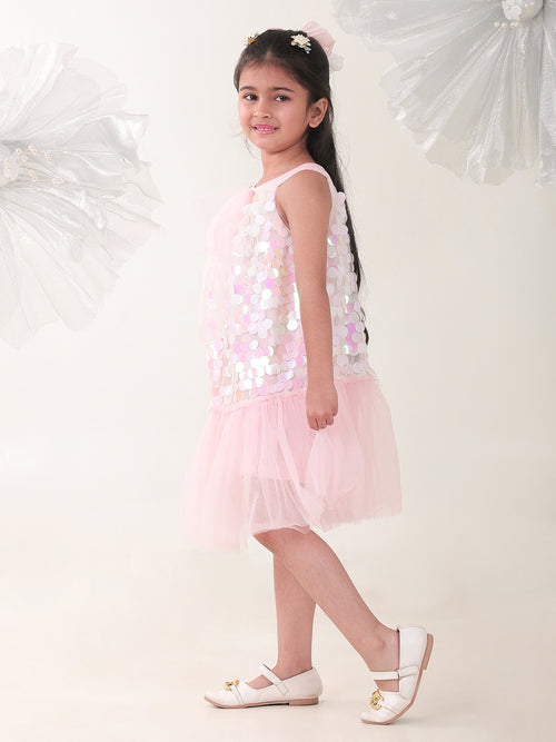 Girls Dresses Pink Sleeveless Round