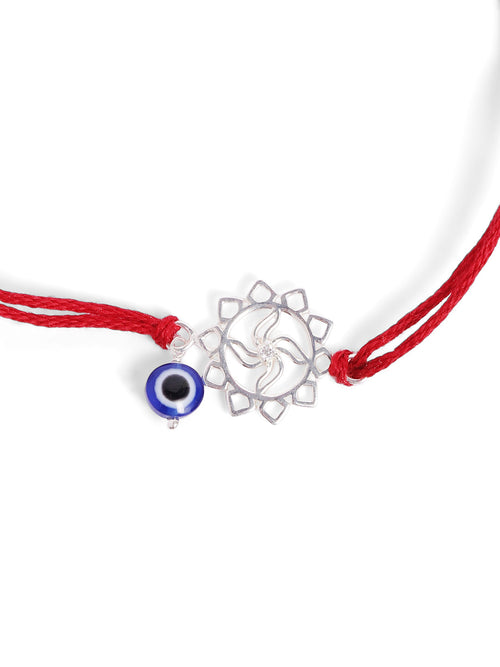 925 Silver-Swastik evil eye Rakhi for Kids
