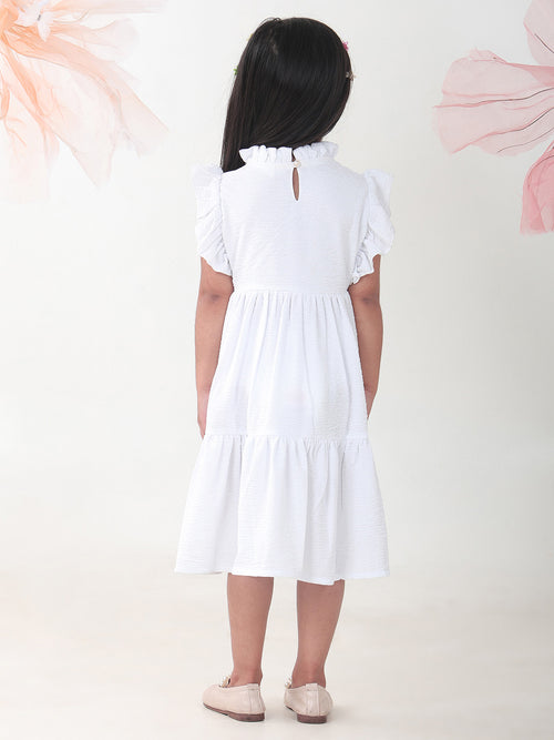 Girls Dresses White Sleeveless Round