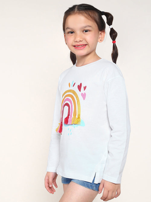 Girls Sequence Embroidery T-Shirt