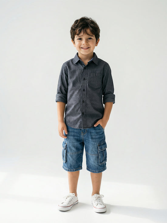 Boy's Shirts Multi Full sleeve Spread Collar