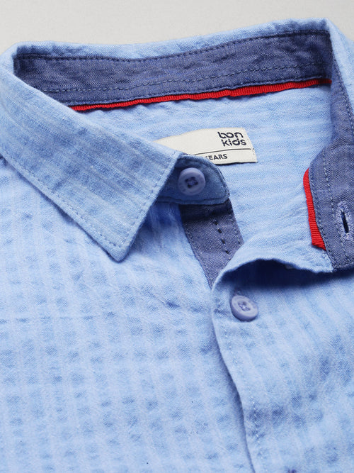 Boys Shirts Blue Half Sleeve