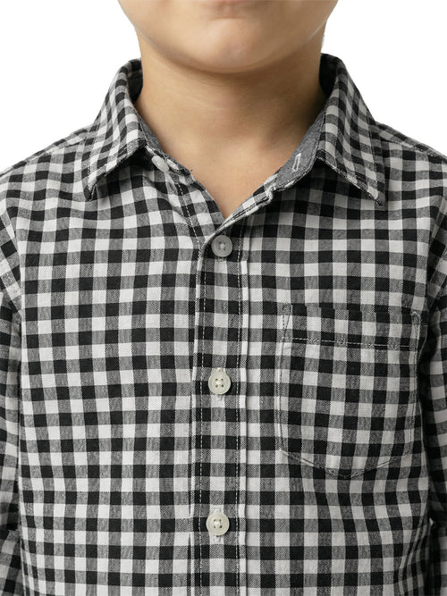 Boy's Shirts Black Full sleeve Spread Collar