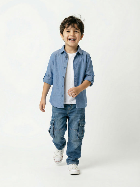 Boy's Shirts Multi Full sleeve Spread Collar