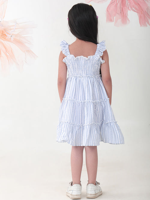 Girls Dresses Blue Sleeveless Round