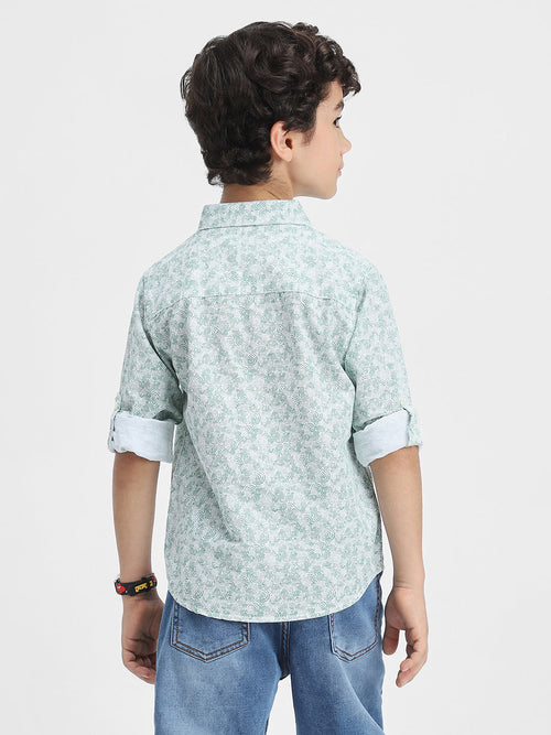 Boys Printed Shirt | Green, White