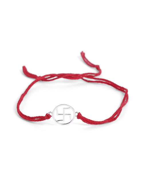 925 Silver-Swastik Rakhi for Kids