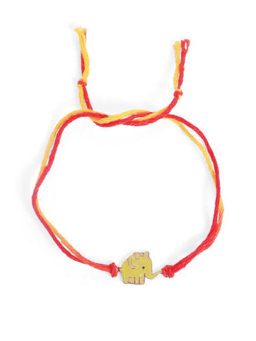 925 Silver-Enamel elephant Rakhi for Kids