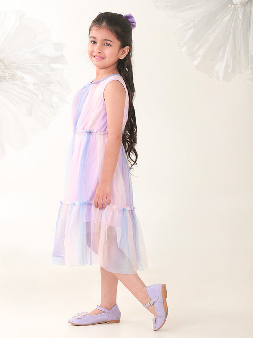 Girls Dresses Multicolor Sleeveless Round
