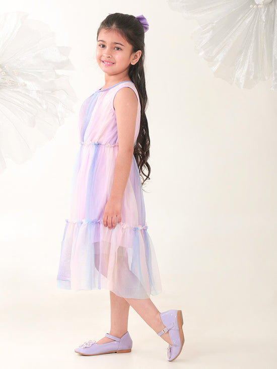 Girls Dresses Multicolor Sleeveless Round