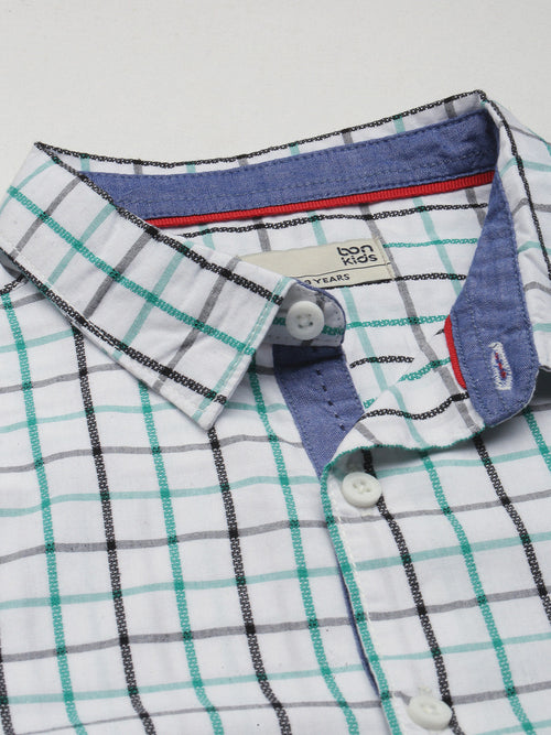 Boys Shirts White Stripes Full Sleeve