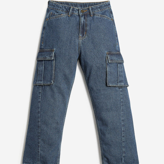 Girls Jean Mildly Distressed Mid-Rise Cotton Jeans