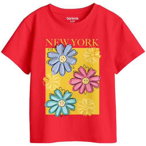 Girls Graphic Printed Pack Of 5 Tees