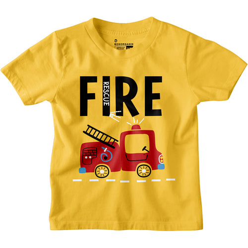 Boys Fire Truck Printed Tees