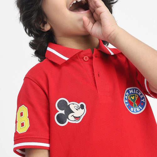 Mickey Boys Polo Tees  | Red