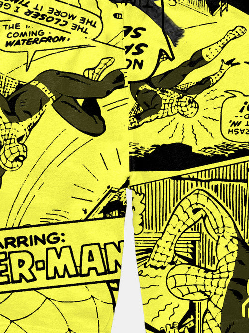 Spiderman Yellow Print Boys Shorts