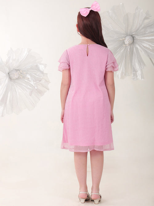 Girls Dresses Pink Sleeveless Round