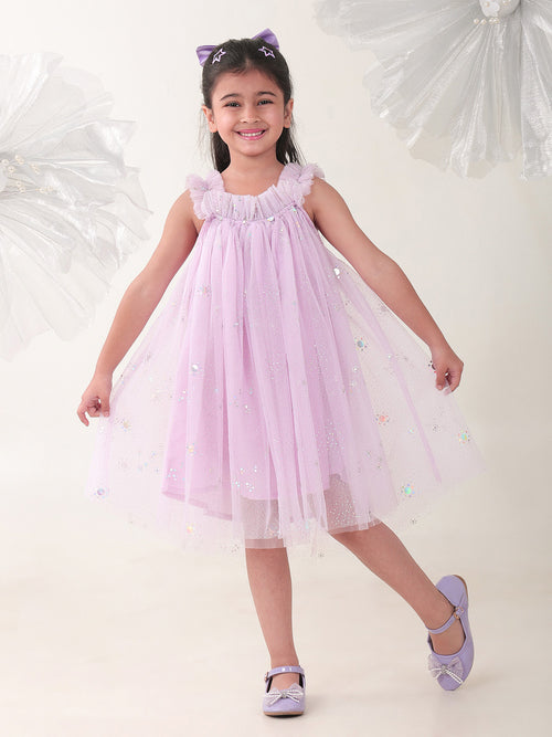Girls Dresses Lilac Sleeveless Round