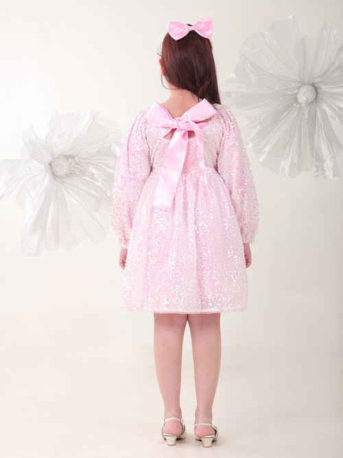 Girls Dresses Pink Sleeveless Round