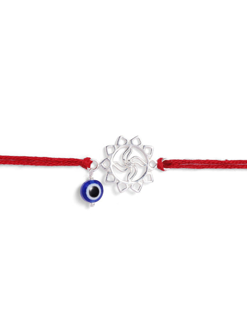 925 Silver-Swastik evil eye Rakhi for Kids