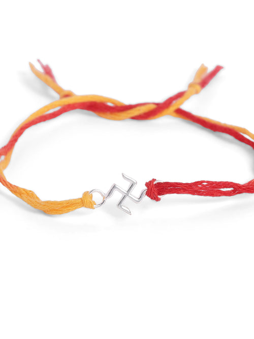 925 Silver-Swastik Rakhi for Kids