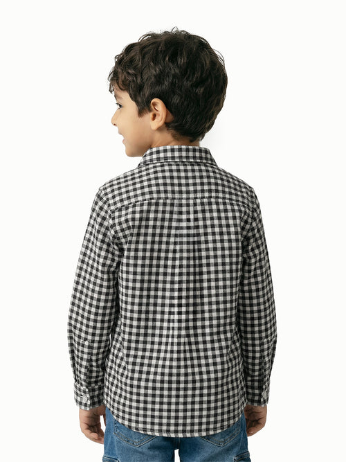 Boy's Shirts Black Full sleeve Spread Collar