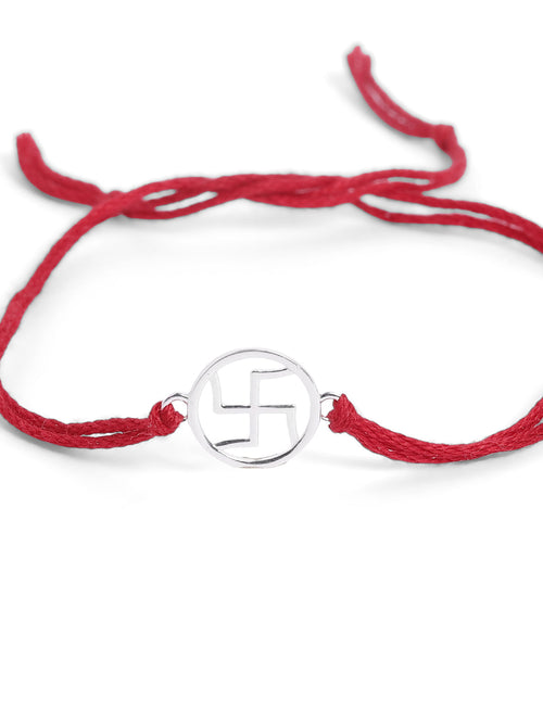 925 Silver-Swastik Rakhi for Kids