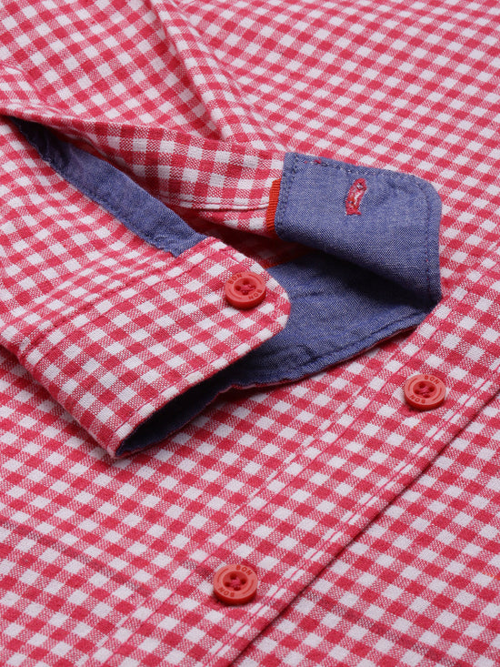 Boys Shirts Red Stipes Full Sleeve