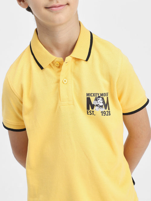 Mickey Boys Polo Tees  | Yellow