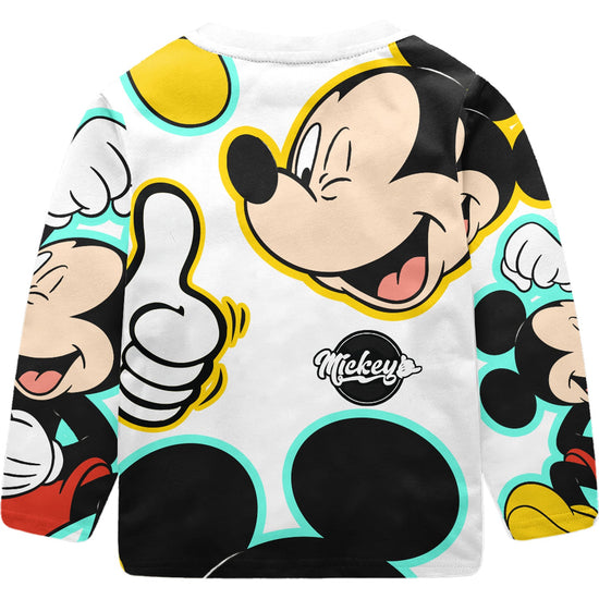 Mickey White Full Sleeve Boys T-SHIRT