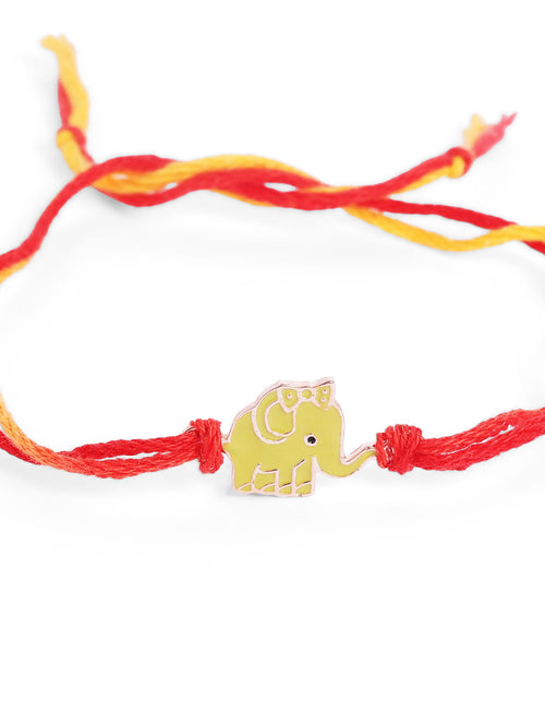 925 Silver-Enamel elephant Rakhi for Kids