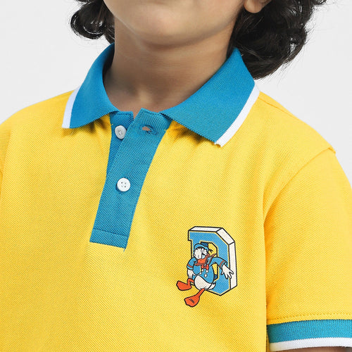Donald Duck Boys Polo Tees  | Yellow