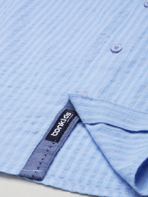 Boys Shirts Blue Half Sleeve