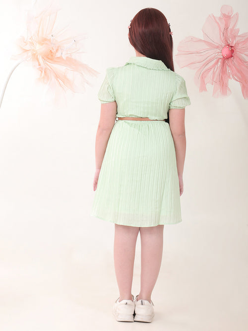 Girls Dresses Pista Half Sleeve Round