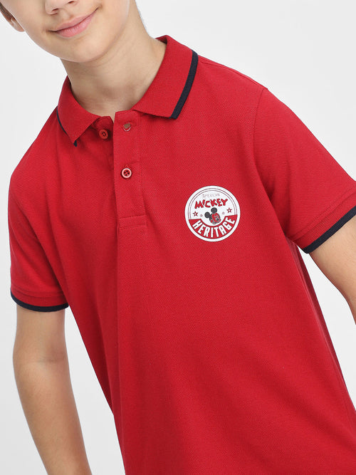 Mickey Boys Polo Tees  | Maroon